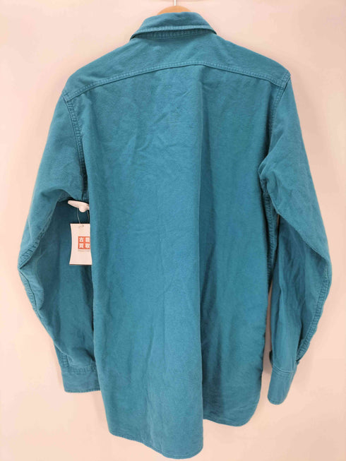ランズエンド LANDS END 90S USA製 三角タグ 裾ラウンドカット シャモアクロス L/S シャツ メンズ import:M